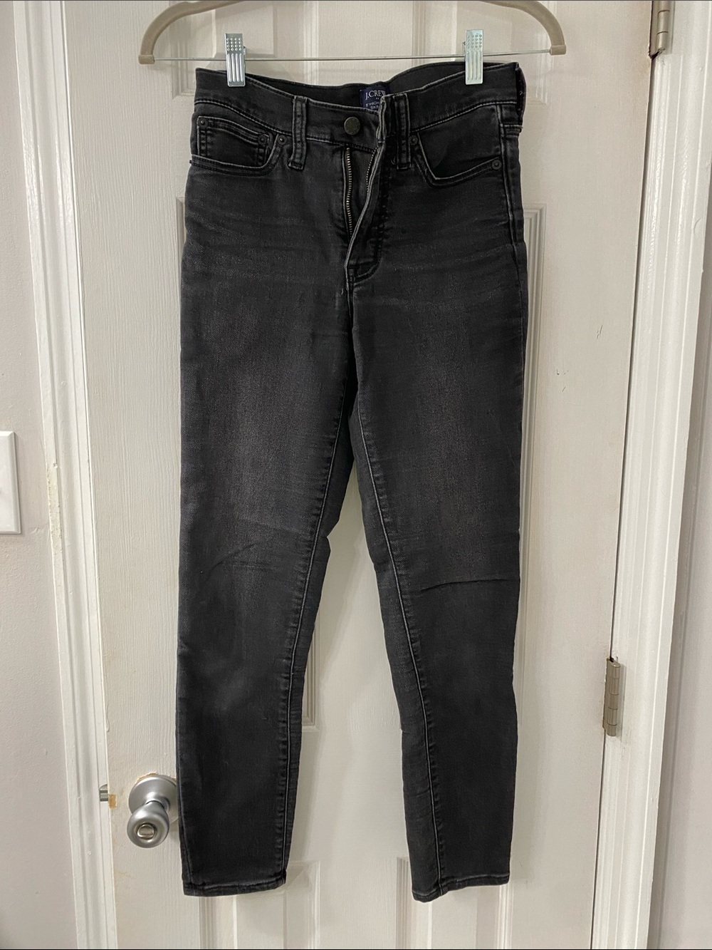 J. Crew Washed Black High-Rise Skinny Jeans